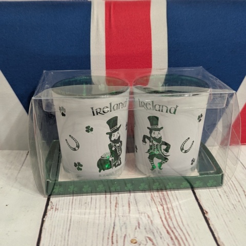 Zestaw dwóch świeczników z koniczynkami Leprechaun - St. Patrick's Day