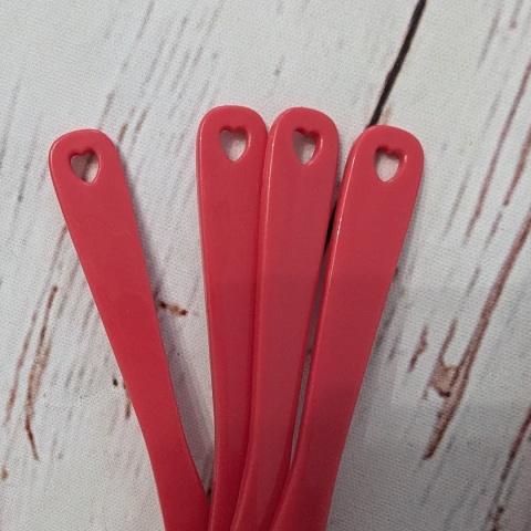 Zestaw kolorowych łyżeczek z serduszkami - 12 sztuk - 3 kolory