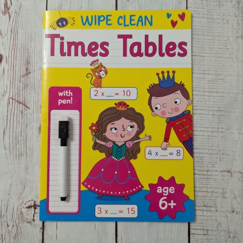 Książka Wipe Clean Workbooks: Time Tables z markerem suchościeralnym W ŚRODKU NOWA