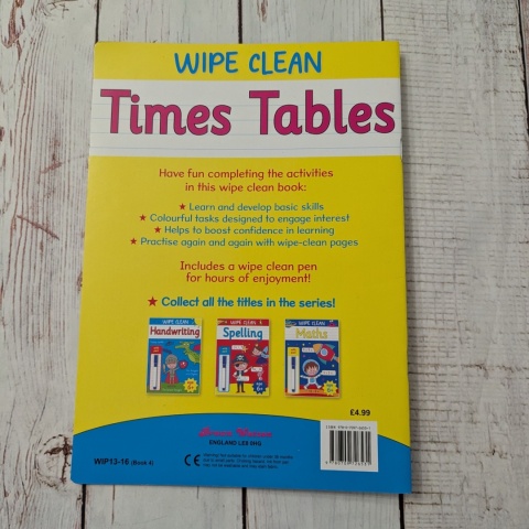 Książka Wipe Clean Workbooks: Time Tables z markerem suchościeralnym W ŚRODKU NOWA