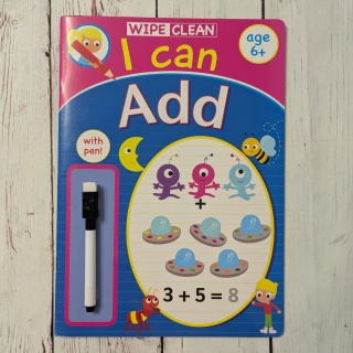 Książka Wipe Clean Workbook: I can Add - z markerem suchościeralnym W ŚRODKU NOWA