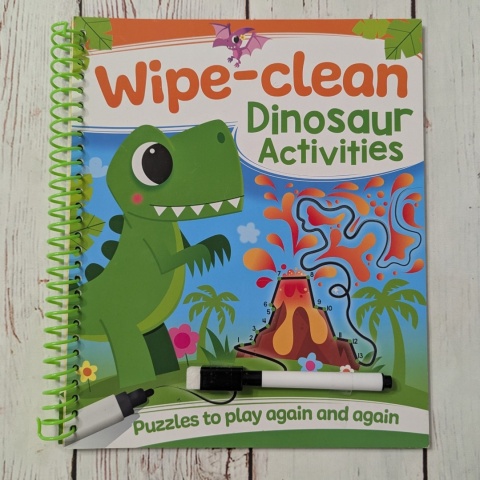 Książka Wipe-Clean Dinosaur Activities - z suchościeralnym markerem W ŚRODKU NOWA