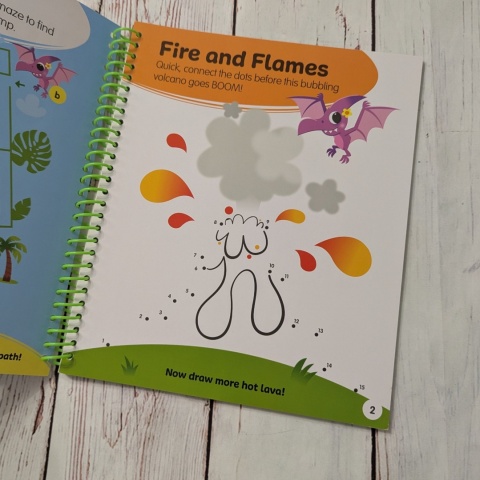 Książka Wipe-Clean Dinosaur Activities - z suchościeralnym markerem W ŚRODKU NOWA