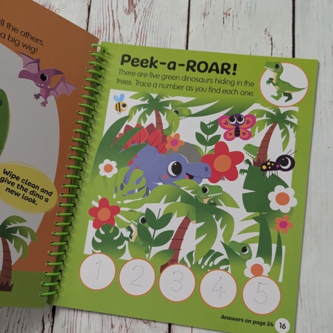 Książka Wipe-Clean Dinosaur Activities - z suchościeralnym markerem W ŚRODKU NOWA