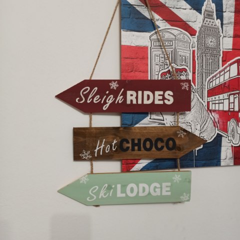 Zimowy Drogowskaz Sleigh Rides, Hot Choco, Ski Lodge NOWY Zimowy Drogowskaz Sleigh Rides, Hot Choco, Ski Lodge NOWY
