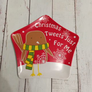 Christmas Tweets Just For Me - plastikowy talerzyk na ciasteczka