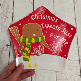 Christmas Tweets Just For Me - plastikowy talerzyk na ciasteczka